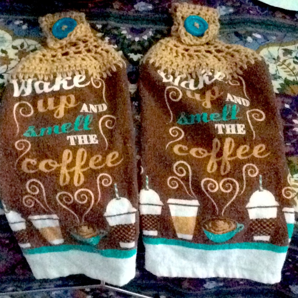 Handmade crocheted oven towels set of 2